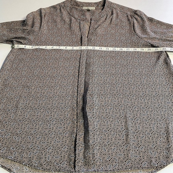 Dana Buchman Women's Patterned Blouse Size XL Brown & Black - Picture 11 of 12